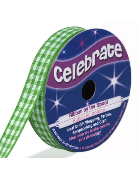 Vichy Celebrate green ribbon - 9 mm x 5 meters