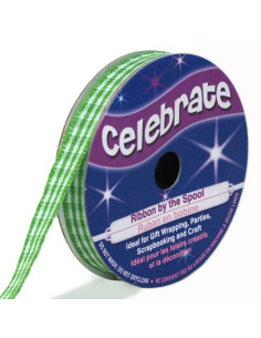 Vichy Celebrate green ribbon - 6 mm x 5 meters