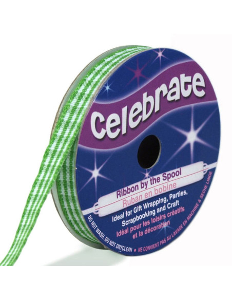 Vichy Celebrate green ribbon - 6 mm x 5 meters