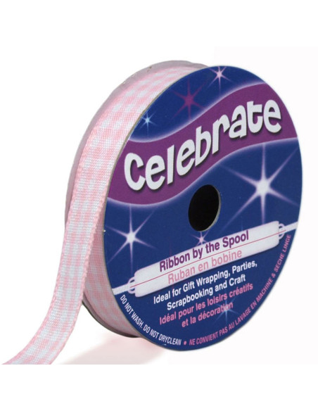 Vichy Celebrate pink ribbon - 9 mm x 5 meters