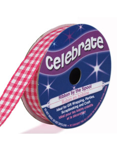 Vichy Celebrate fuchsia ribbon - 15 mm x 4 meters