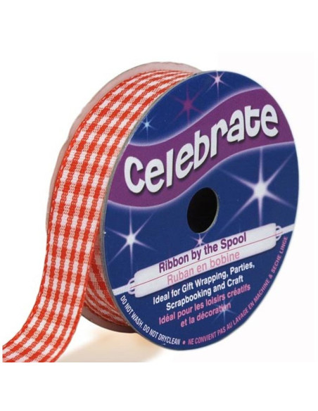 Vichy Celebrate orange ribbon - 15 mm x 4 meters