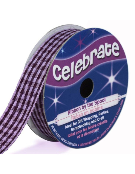 Vichy Celebrate ribbon violet - 15 mm x 4 meters