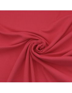 Ribbed cotton jersey fabric - Red