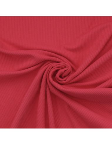 Ribbed cotton jersey fabric - Red