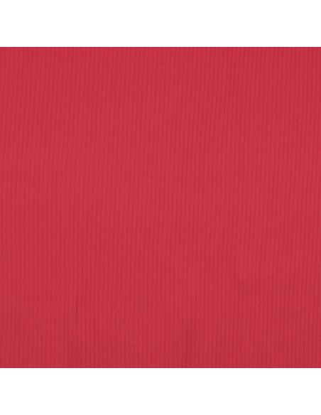 Ribbed cotton jersey fabric - Red