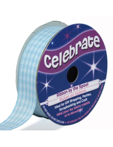 Vichy Celebrate ribbon light blue - 15 mm x 4 meters