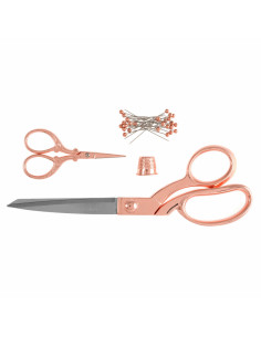 Sewing and embroidery scissors set, thimble, and pins - Rose gold 2