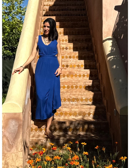 Tissu crêpe de viscose Bleu klein - My Dress Made