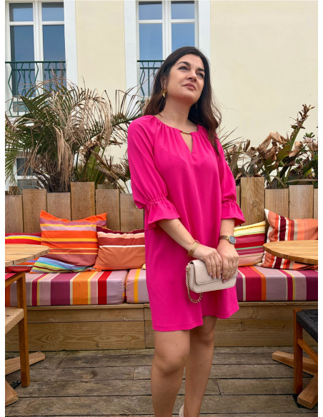 Tissu crêpe de viscose Fuchsia - My Dress Made