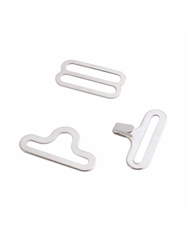 Set of 100 bow tie clips - Silver