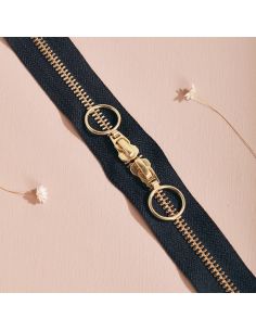 Fermeture double curseur Gold et Night 40 cm - Atelier Brunette