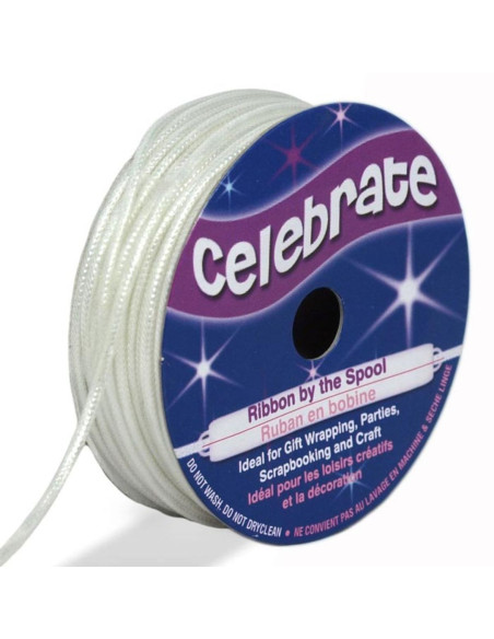 White Celebrate lurex cord - 1.6 mm x 8 meters