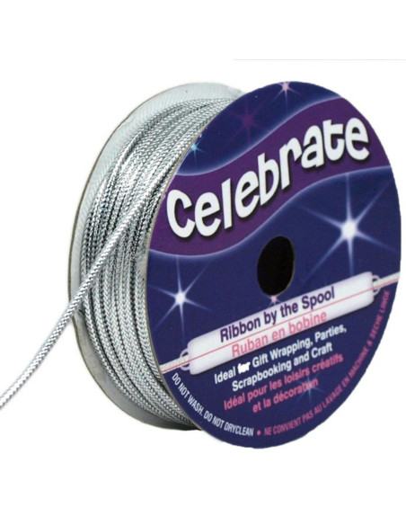 Silver lurex cord Celebrate - 1.6 mm x 8 meters