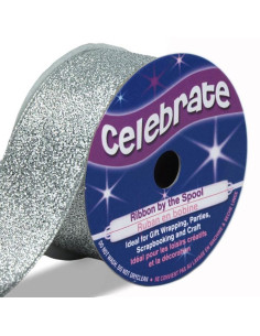 Celebrate metallic silver ribbon - 26 mm x 4 meters