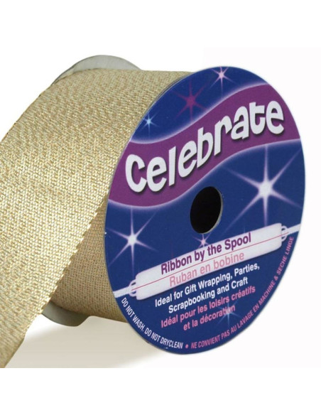 Celebrate gold metallic ribbon - 26 mm x 4 meters