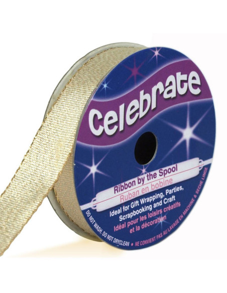Celebrate gold metallic ribbon - 13 mm x 5 meters