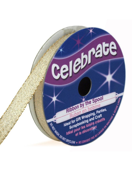 Celebrate gold metallic ribbon - 7 mm x 6 meters