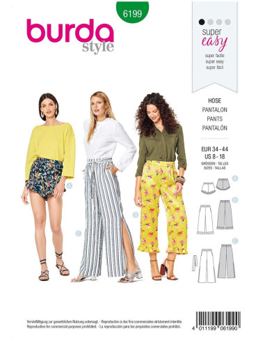 Pants pattern - Burda 6199