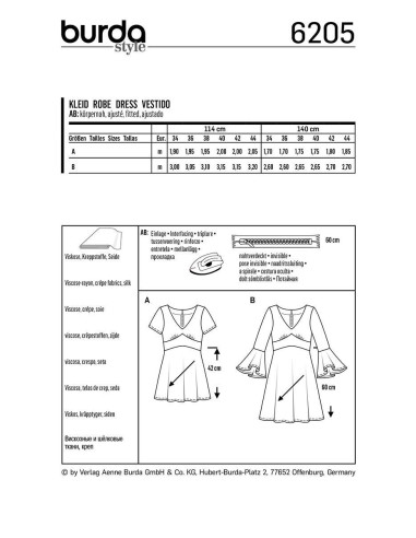 Dress pattern - Burda 6205