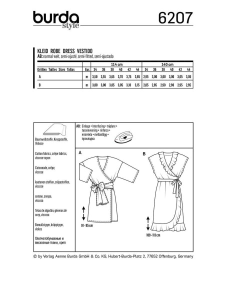 Dress pattern - Burda 6207