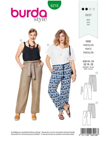 Pants pattern - Burda 6218