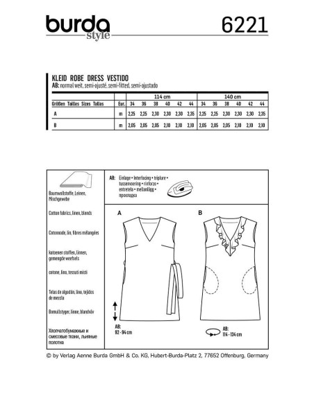 Dress pattern - Burda 6221