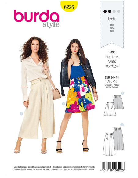 Bermuda pattern - Burda 6226