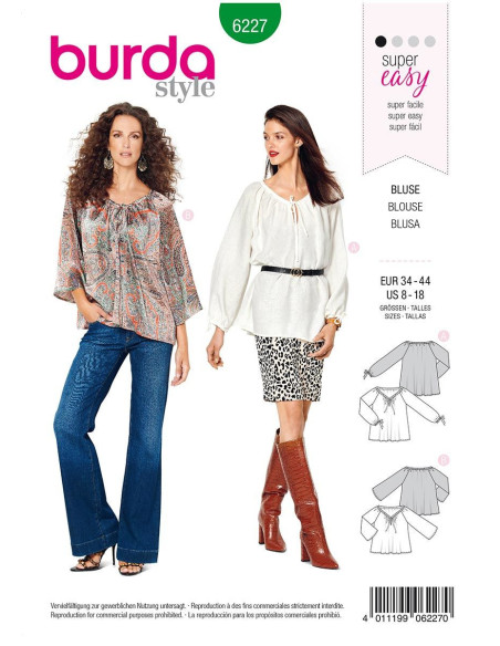 Blouse pattern - Burda 6227