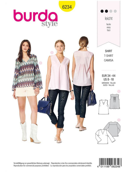 Blouse Pattern - Burda 6234
