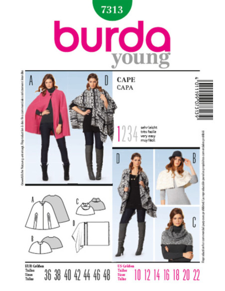 Cape pattern - Burda 7313