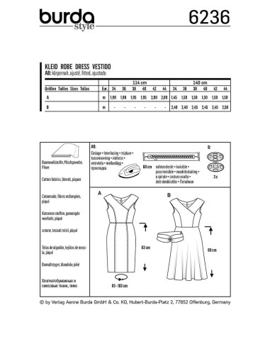 Dress pattern - Burda 6236