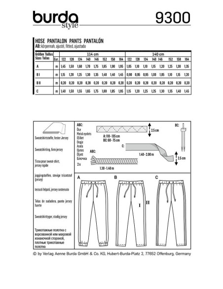 Pants pattern - Burda 9300