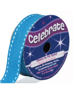 Celebrate turquoise blue polka dot grosgrain ribbon - 15 mm x 4 m
