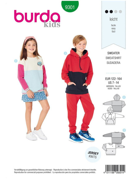 Sweatshirt pattern - Burda 9301
