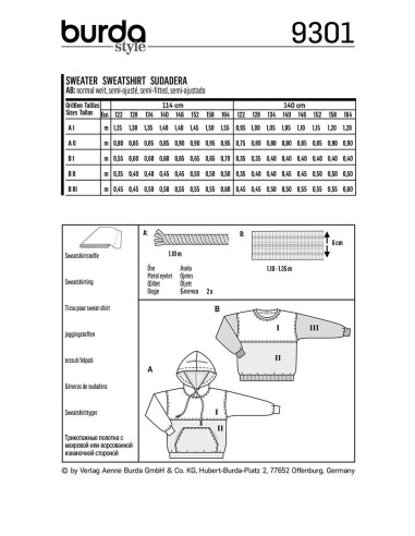 Sweatshirt pattern - Burda 9301