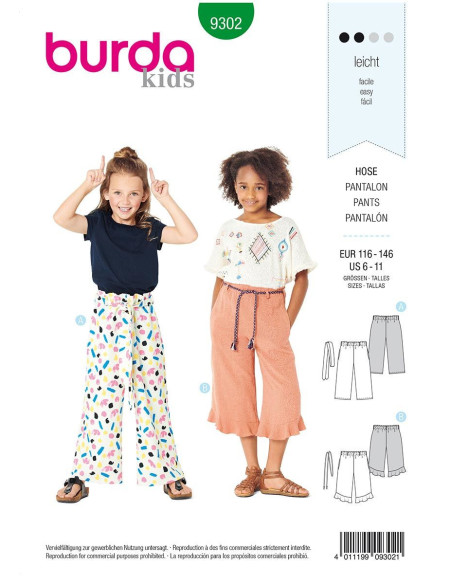 Pants pattern - Burda 9302