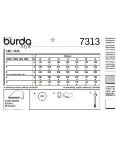 Cape pattern - Burda 7313 2