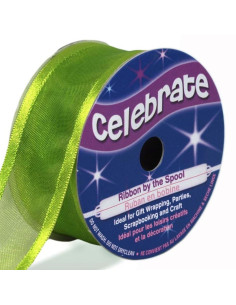 Apple green Celebrate organza ribbon - 25 mm x 4 m