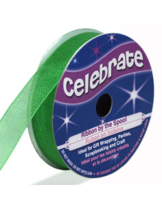 Dark green Celebrate organza ribbon - 12 mm x 6 m