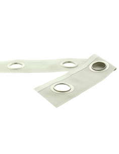 Matte silver eyelet tape - Linen