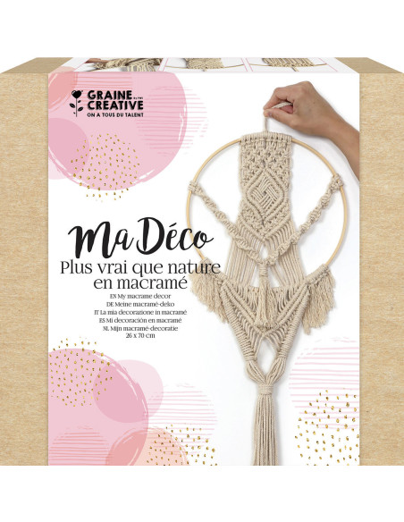 Macramé kit with bamboo circle hanger