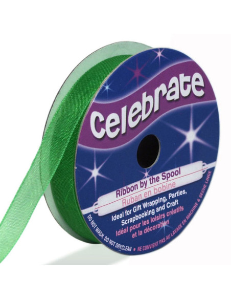 Dark green Celebrate organza ribbon - 9 mm x 8 m