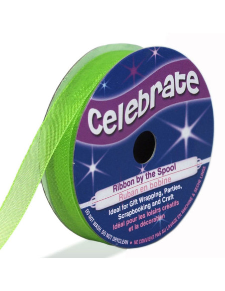 Celebrate lime green organza ribbon - 9 mm x 8 m