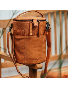 Muud Saturn XL Leather Storage Bag for Knitting - Whisky