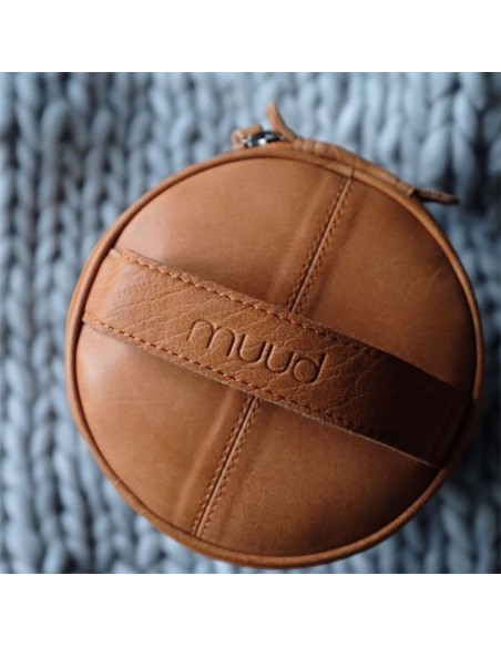 Muud Saturn XL Leather Storage Bag for Knitting - Whisky