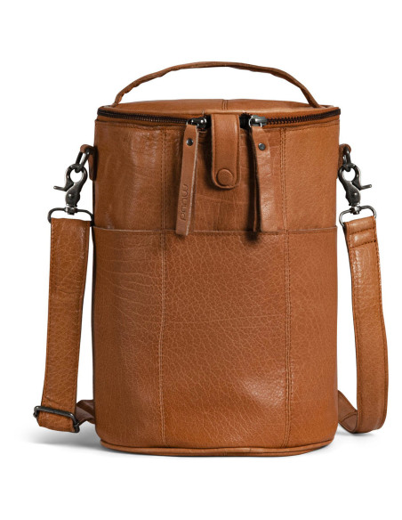 Muud Saturn XL Leather Storage Bag for Knitting - Whisky