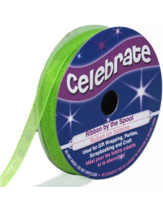 Celebrate lime green organza ribbon - 6 mm x 8 m