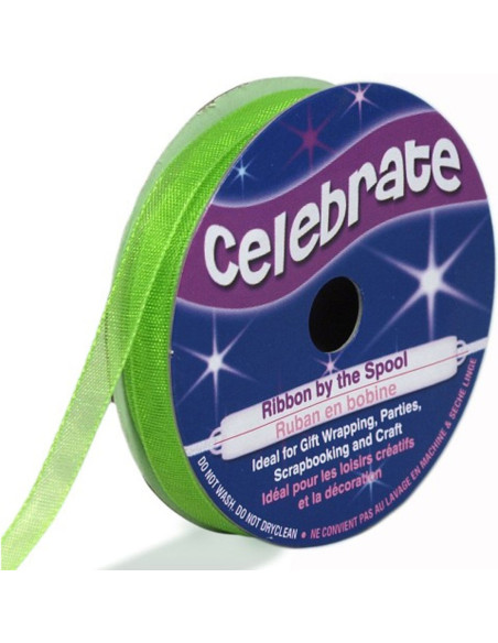 Celebrate lime green organza ribbon - 6 mm x 8 m
