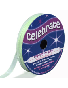 Pale Green Celebrate Organza Ribbon - 6 mm x 8 m